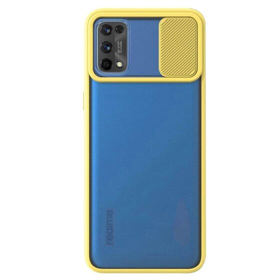 Microsonic Realme 7 Pro Kılıf Slide Camera Lens Protection Sarı