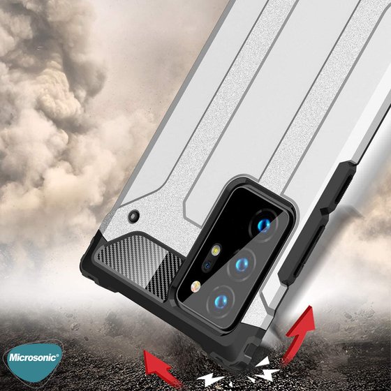 Microsonic Samsung Galaxy Note 20 Ultra Kılıf Rugged Armor Mavi