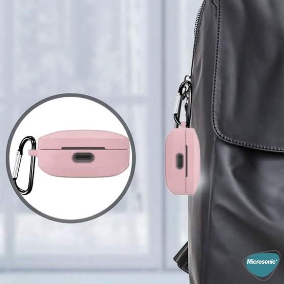 Microsonic Xiaomi Redmi Buds 6 Kılıf Askılı Mat Silikon Pembe