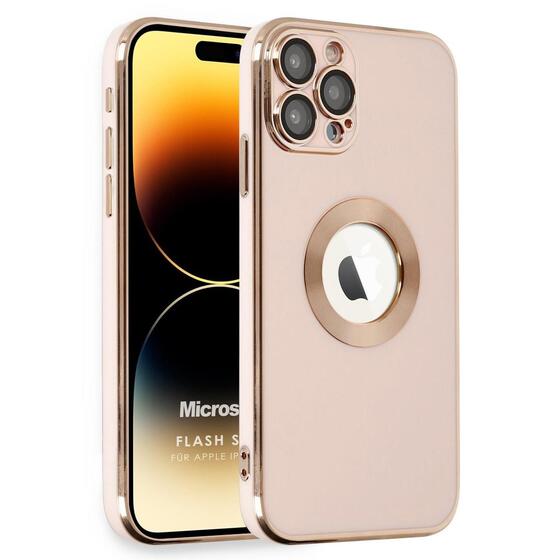 Microsonic Apple iPhone 15 Pro Max Kılıf Flash Stamp Rose Gold