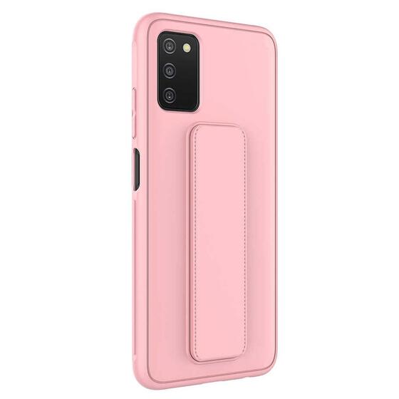 Microsonic Samsung Galaxy A03S Kılıf Hand Strap Pembe