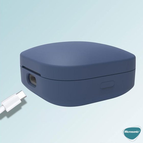 Microsonic Xiaomi Redmi Buds 6 Kılıf Askılı Mat Silikon Lacivert
