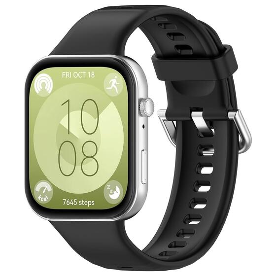 Microsonic Huawei Watch Fit 4 Kordon, Silicone Sport Band Siyah