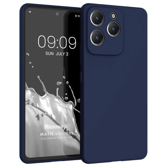 Microsonic Matte Silicone Infinix Hot 40 Pro Kılıf Lacivert