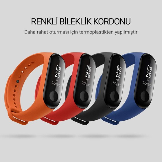 Microsonic Xiaomi Mi Band 3 / Mi Band 4 Silikon Kordon Mavi