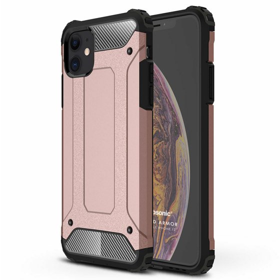 Microsonic Apple iPhone 12 Kılıf Rugged Armor Rose Gold