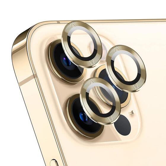 Microsonic Apple iPhone 13 Pro Tekli Kamera Lens Koruma Camı Gold