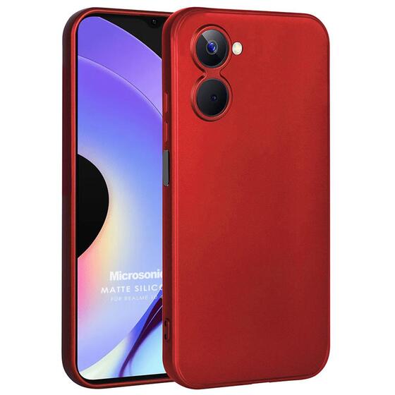 Microsonic Matte Silicone Realme 10 4G Kılıf Kırmızı