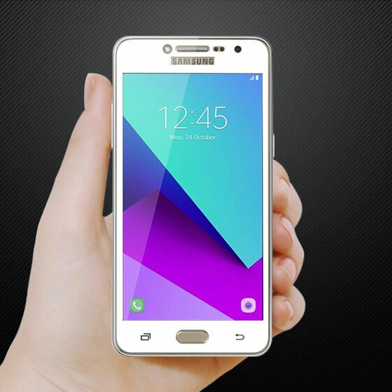 Microsonic Samsung Galaxy J2 Prime Tam Kaplayan Temperli Cam Ekran koruyucu Kırılmaz Film Siyah