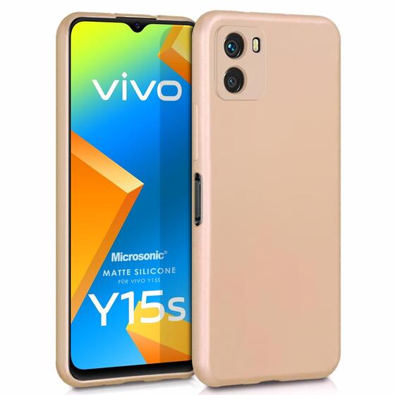 Microsonic Matte Silicone Vivo Y15s Kılıf Gold