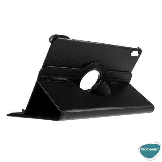 Microsonic Huawei MatePad 10.4'' Kılıf 360 Rotating Stand Deri Siyah