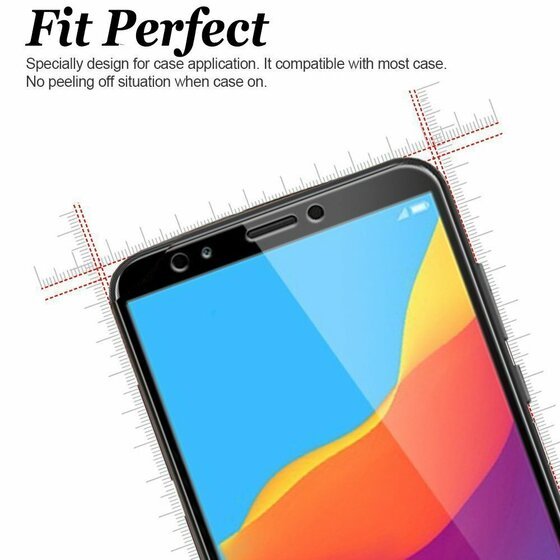 Microsonic Huawei Y5 2018 Tam Kaplayan Temperli Cam Ekran koruyucu Siyah