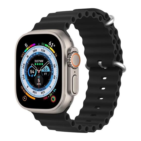 Microsonic Apple Watch SE 40mm Kordon Ocean Band Siyah