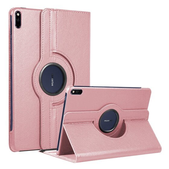 Microsonic Huawei MatePad 10.4'' Kılıf 360 Rotating Stand Deri Rose Gold