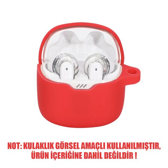 Microsonic JBL Tune Flex 2 Mat Silikon Kılıf Kırmızı
