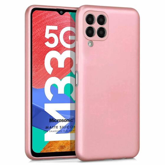 Microsonic Matte Silicone Samsung Galaxy M33 Kılıf Rose Gold