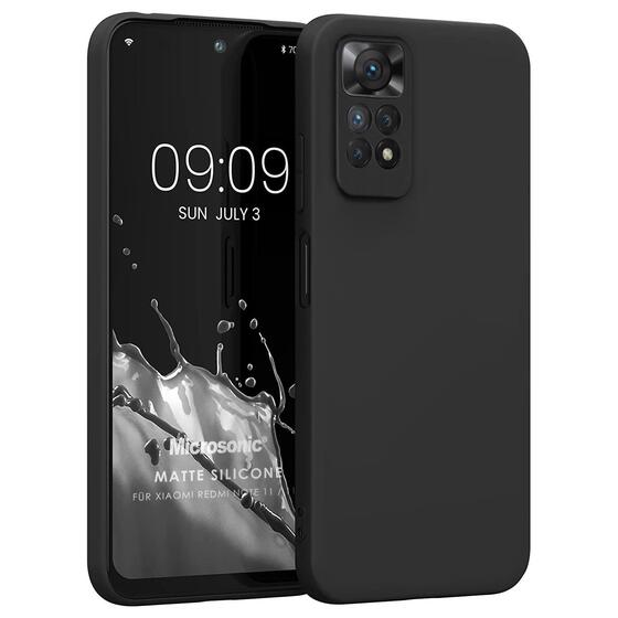 Microsonic Matte Silicone Xiaomi Redmi Note 11S Kılıf Siyah