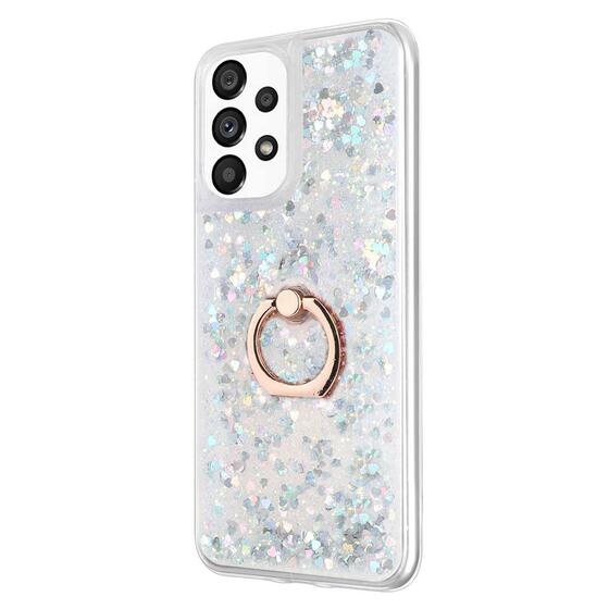 Microsonic Samsung Galaxy A73 5G Kılıf Glitter Liquid Holder Gümüş