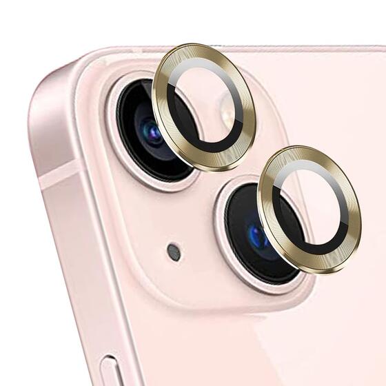 Microsonic Apple iPhone 13 Tekli Kamera Lens Koruma Camı Gold