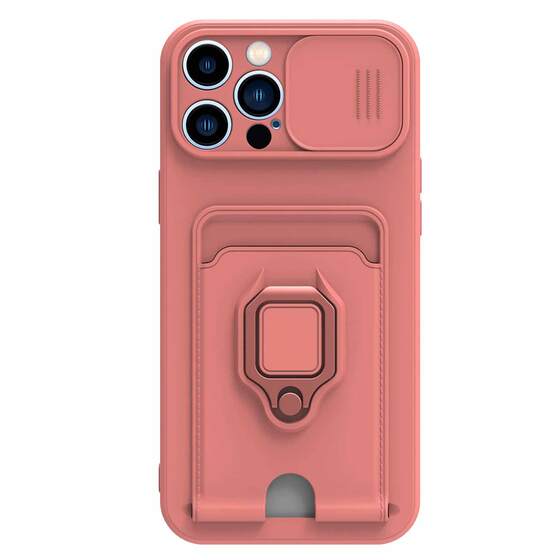 Microsonic Apple iPhone 15 Pro Max Kılıf Multifunction Silicone Pembe