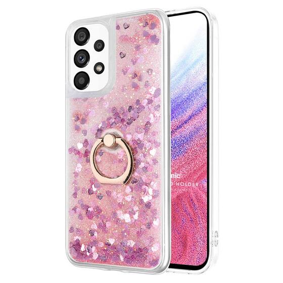 Microsonic Samsung Galaxy A53 5G Kılıf Glitter Liquid Holder Pembe