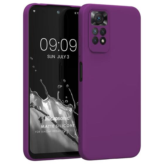 Microsonic Matte Silicone Xiaomi Redmi Note 11S Kılıf Mor