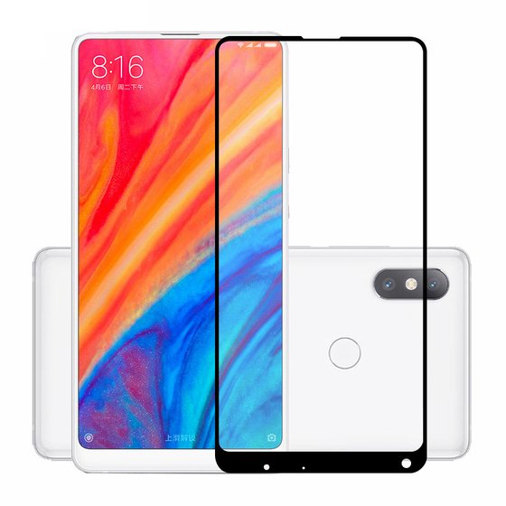 Microsonic Xiaomi Mi Mix 2S Tam Kaplayan Temperli Cam Ekran koruyucu Kırılmaz Film Siyah