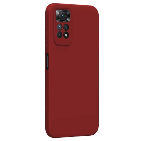 Microsonic Matte Silicone Xiaomi Redmi Note 11S Kılıf Kırmızı