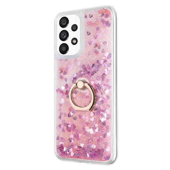 Microsonic Samsung Galaxy A33 5G Kılıf Glitter Liquid Holder Pembe