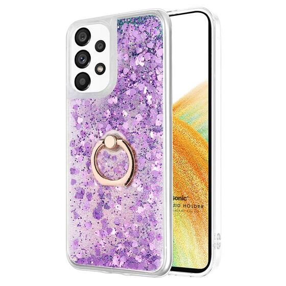 Microsonic Samsung Galaxy A33 5G Kılıf Glitter Liquid Holder Mor