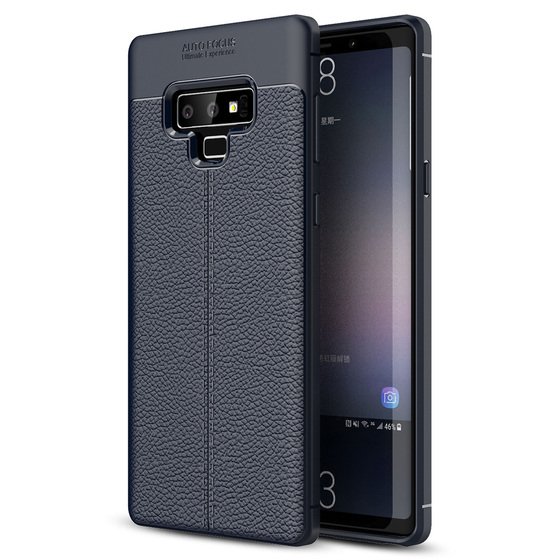 Microsonic Samsung Galaxy Note 9 Kılıf Deri Dokulu Silikon Lacivert