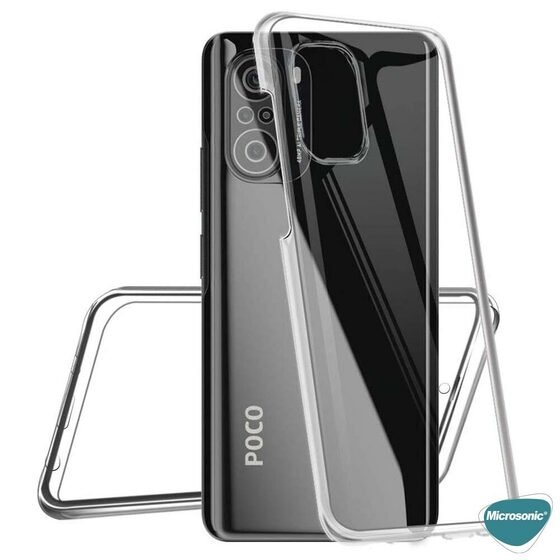 Microsonic Xiaomi Poco F3 Kılıf 6 Tarafı Tam Full Koruma 360 Clear Soft Şeffaf