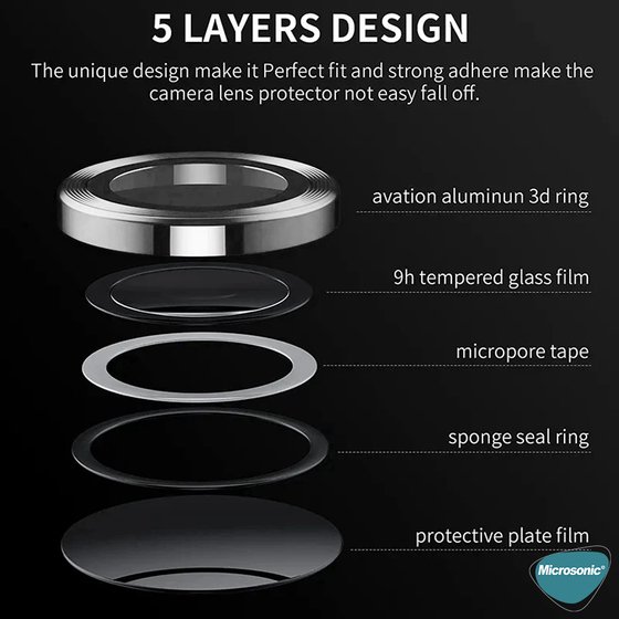 Microsonic Xiaomi Redmi Note 12 Pro 5G Tekli Kamera Lens Koruma Camı Siyah