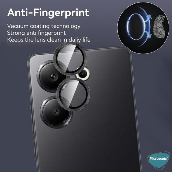 Microsonic Xiaomi Redmi Note 12 Pro 5G Tekli Kamera Lens Koruma Camı Siyah
