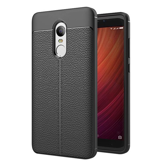 Microsonic Xiaomi Redmi Note 4 Kılıf Deri Dokulu Silikon Siyah