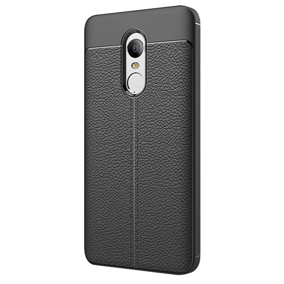 Microsonic Xiaomi Redmi Note 4 Kılıf Deri Dokulu Silikon Siyah