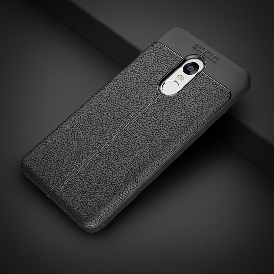 Microsonic Xiaomi Redmi Note 4 Kılıf Deri Dokulu Silikon Siyah