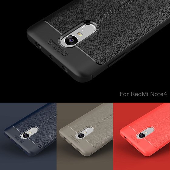 Microsonic Xiaomi Redmi Note 4 Kılıf Deri Dokulu Silikon Siyah