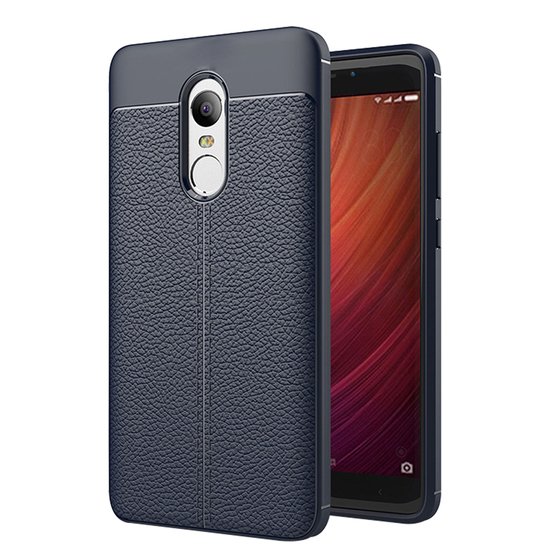 Microsonic Xiaomi Redmi Note 4 Kılıf Deri Dokulu Silikon Lacivert