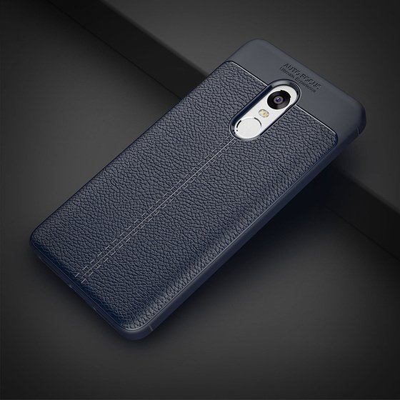Microsonic Xiaomi Redmi Note 4 Kılıf Deri Dokulu Silikon Lacivert