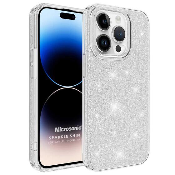 Microsonic Apple iPhone 15 Pro Max Kılıf Sparkle Shiny Gümüş