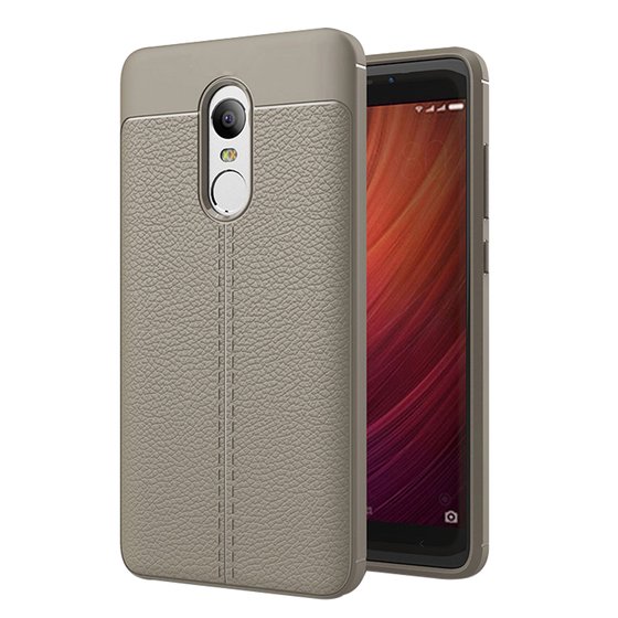 Microsonic Xiaomi Redmi Note 4 Kılıf Deri Dokulu Silikon Gri