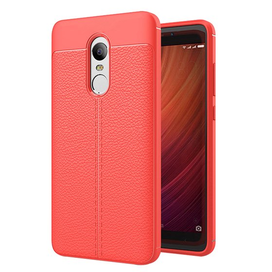 Microsonic Xiaomi Redmi Note 4 Kılıf Deri Dokulu Silikon Kırmızı
