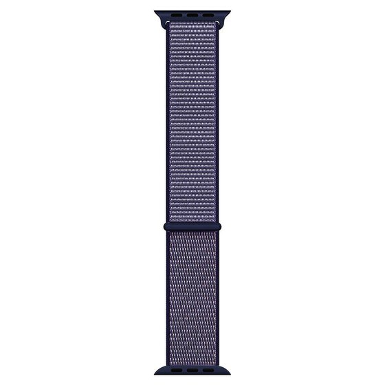 Microsonic Apple Watch SE 2022 44mm Hasırlı Kordon Woven Sport Loop Lacivert