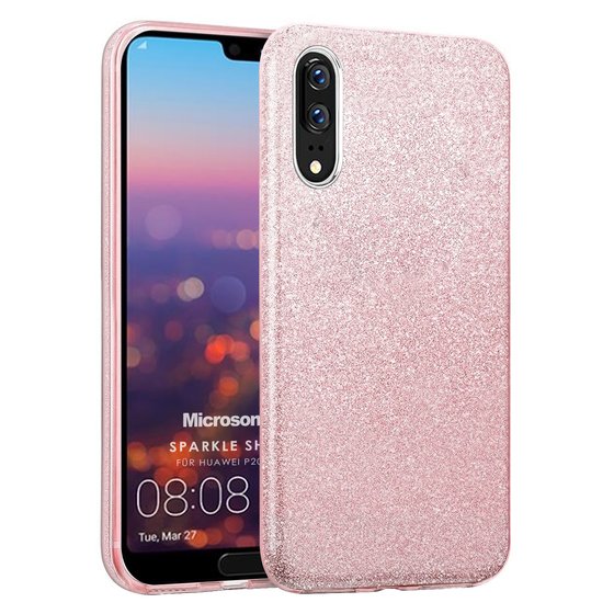 Microsonic Huawei P20 Kılıf Sparkle Shiny Rose Gold