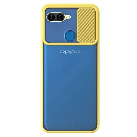 Microsonic Oppo F9 / F9 Pro Kılıf Slide Camera Lens Protection Sarı