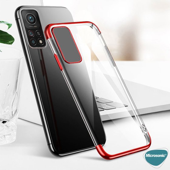 Microsonic Xiaomi Mi 10T Kılıf Skyfall Transparent Clear Siyah