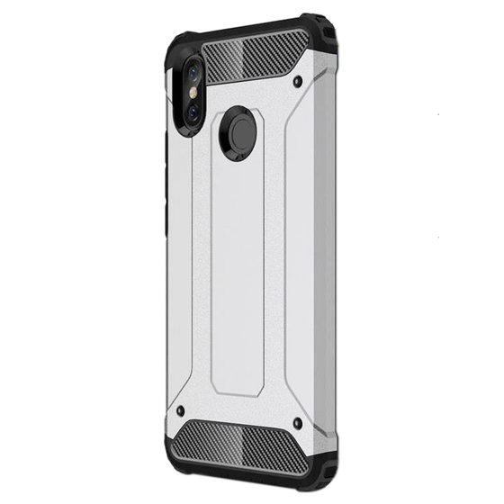 Microsonic Xiaomi Mi Max 3 Kılıf Rugged Armor Gümüş