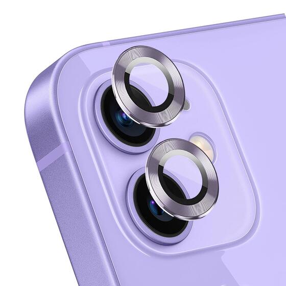 Microsonic Apple iPhone 12 Mini Tekli Kamera Lens Koruma Camı Lila