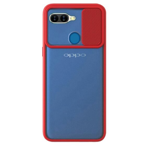 Microsonic Oppo F9 / F9 Pro Kılıf Slide Camera Lens Protection Kırmızı